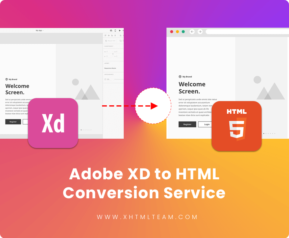 how to xd to html