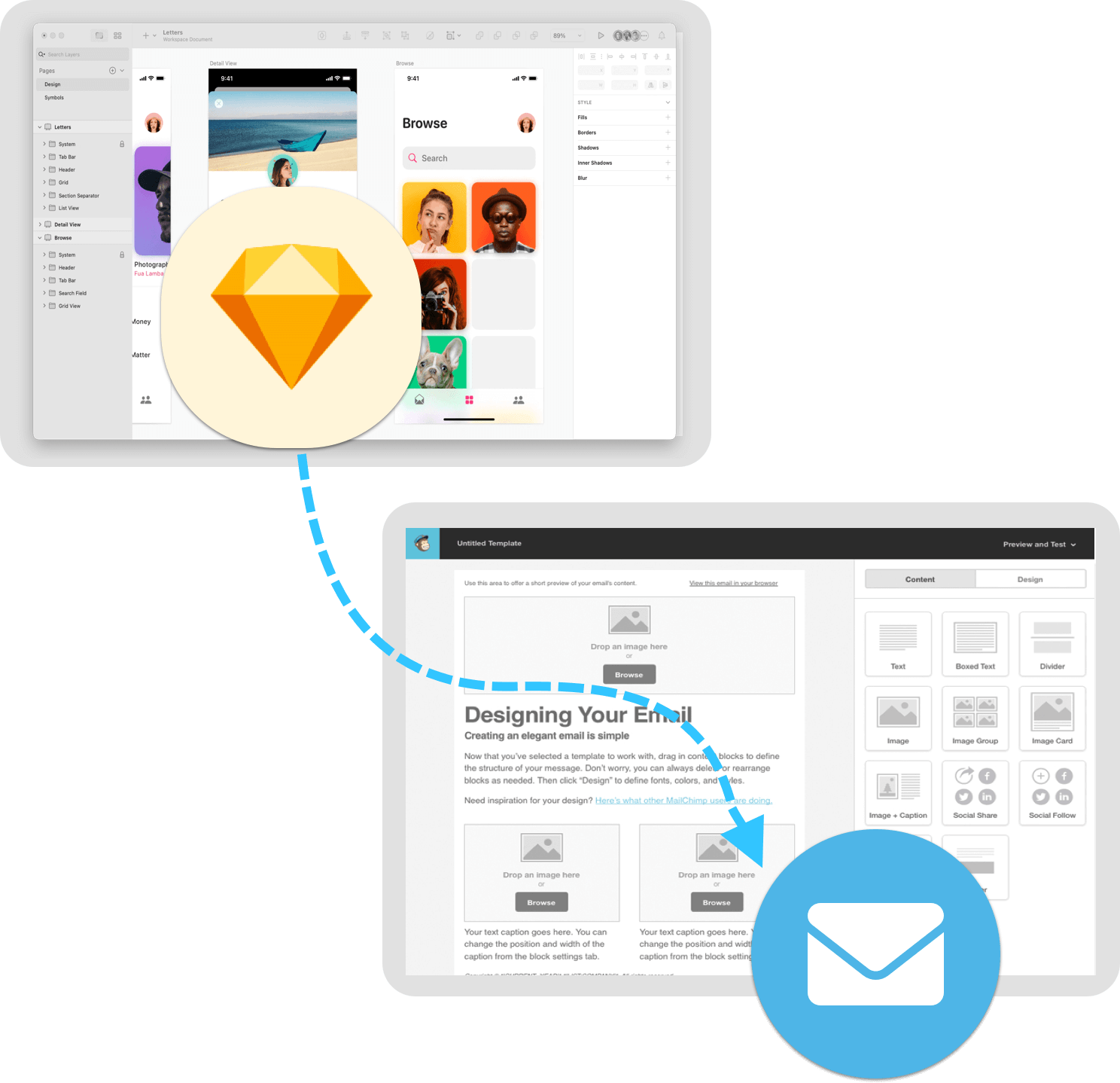 
                sketch to email template