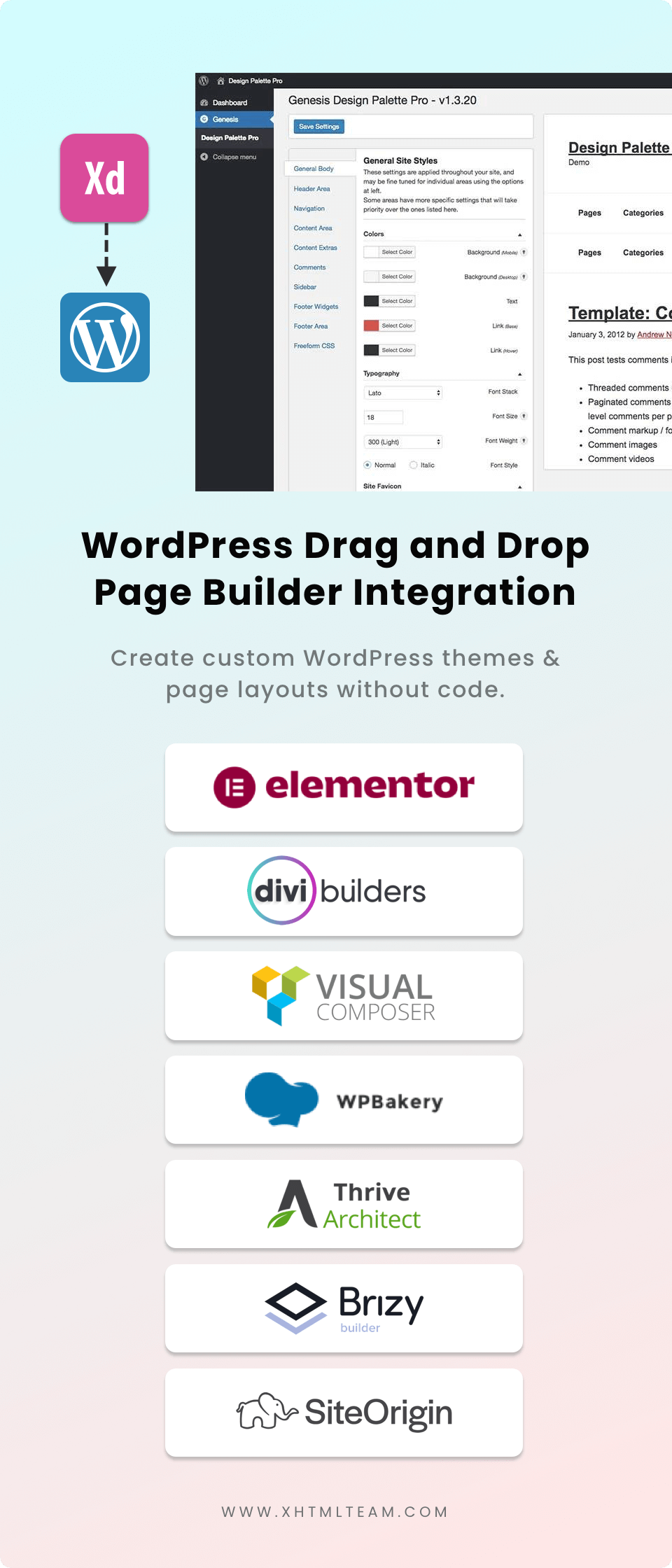 XD to Genesispro Page Builder xd to Genesispro Page Builder