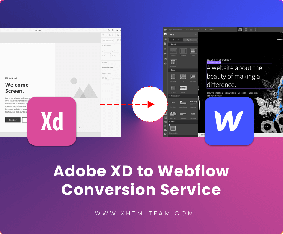XD to Webflow Conversion
figma to html