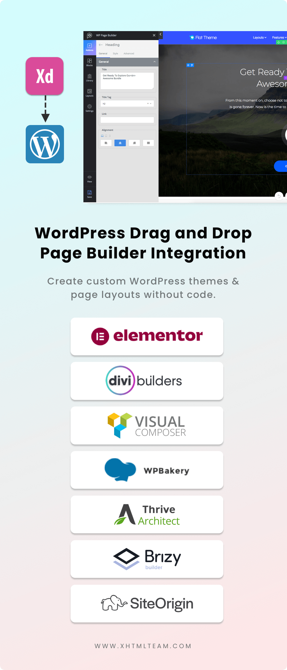 XD to WP Page Builder xd to Page Builder