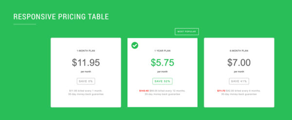 Responsive Pricing Table