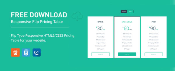 Responsive Flip Pricing Table